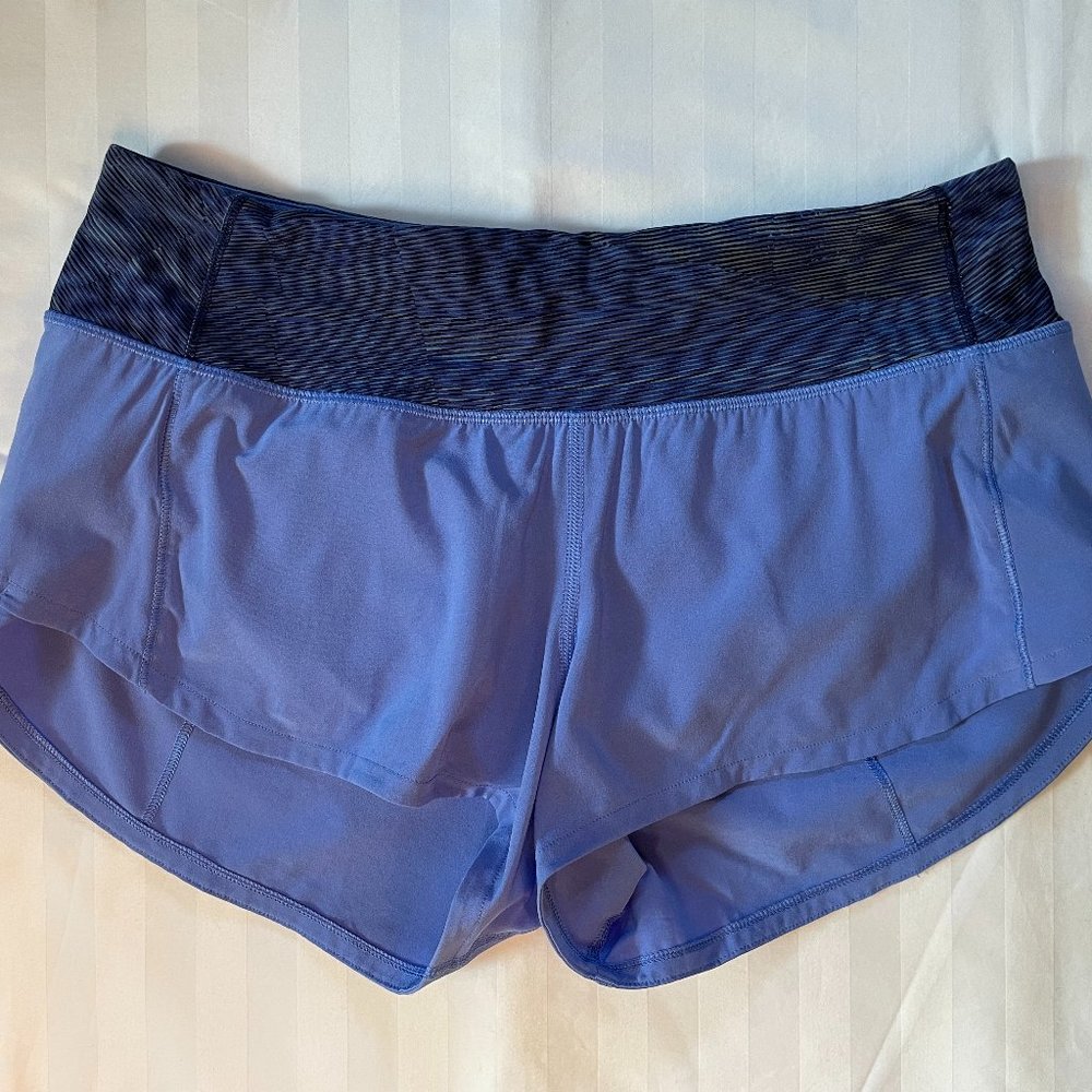Lululemon Speed Up Short Size 4 Periwinkle with Pattern Band
